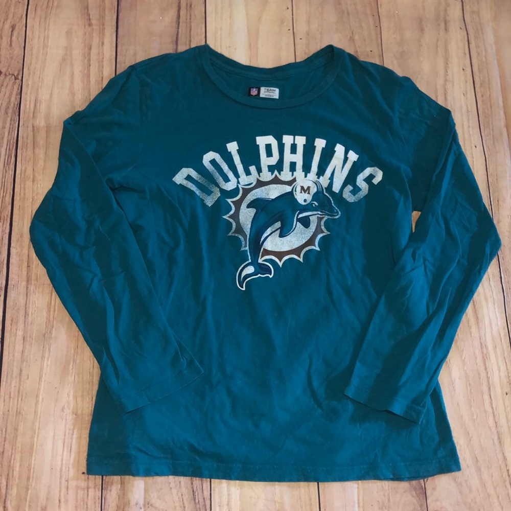 NFL Dolphins Teal Long Sleeve Tee
